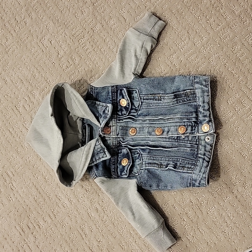 Hooded denim jacket 0-3months